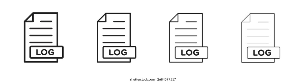 log file icons. thin line symbols in strokes