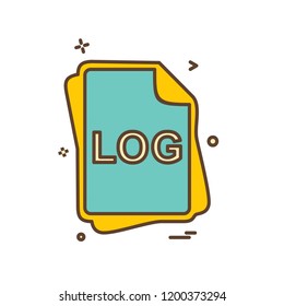 LOG file type icon design vector