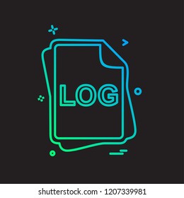LOG file type icon design vector