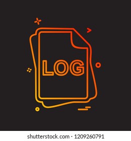 LOG file type icon design vector