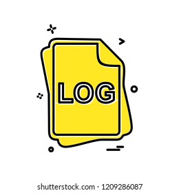 LOG file type icon design vector