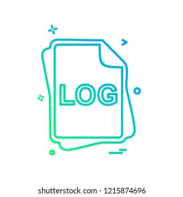 LOG file type icon design vector