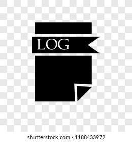 Log file vector icon isolated on transparent background, Log file transparency logo concept