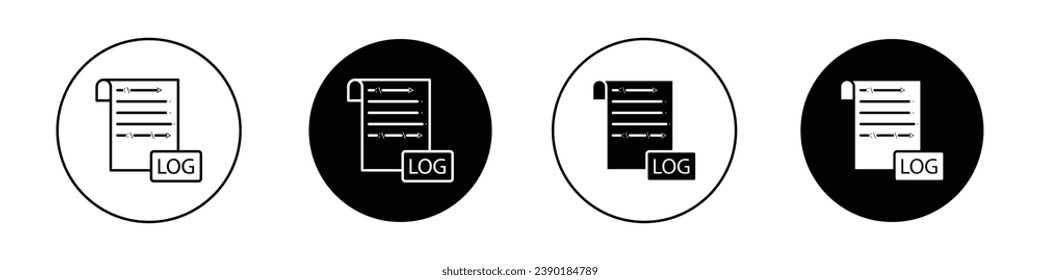 Log File vector icon set. Computer data analytics log file vector symbol suitable for apps and websites UI designs.