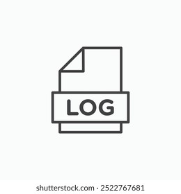 Log fileline in Thin line black color. flat simple vector symbols illustration.