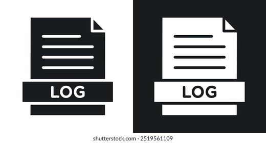 Log fileline vector icon set in solid and outline style.