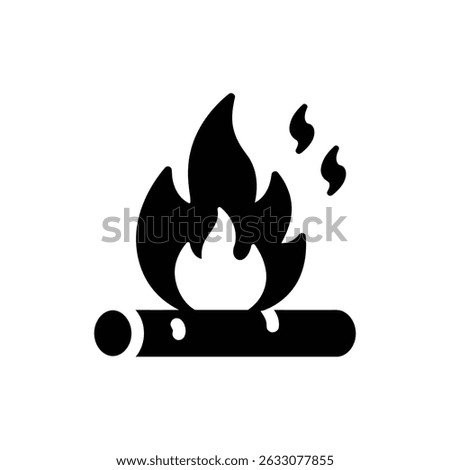 Log Fire with Three Crackling Embers Icon for Cozy Warmth