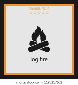 log fire  vector icon