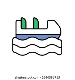 Log Flume Icon vector stock illustration