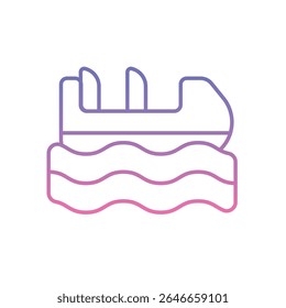 Log Flume Icon Vector ilustración de stock