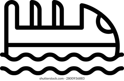 Log Flume Line Icon and Vector