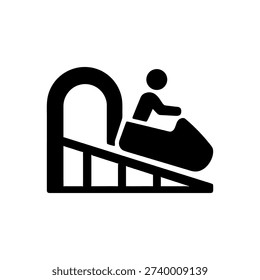 Log Flume Splash Ride Icon Isolated On White Background