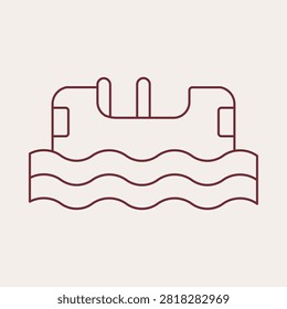 Log Flume trendy vector illustration in flat style beautiful white background.eps
