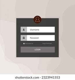 Log In Form Page UI For Your Business On Watercolor Brown Beige Gray Background Paper Waves Dots Textured Abstract Vector Design