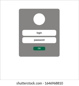 Log in form, tight grey background