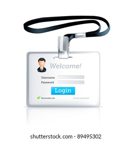 Log in form, vector