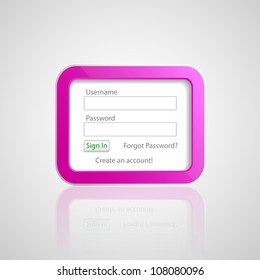 Log in Form. Vector illustration. Eps10.