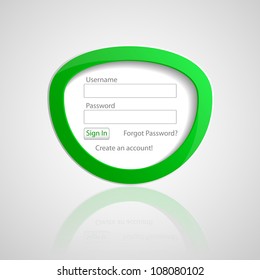 Log in Form. Vector illustration. Eps10.