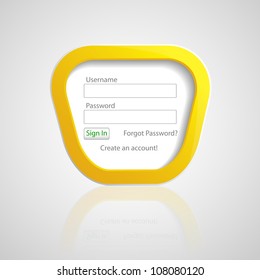 Log in Form. Vector illustration. Eps10.