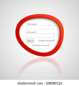 Log in Form. Vector illustration. Eps10.