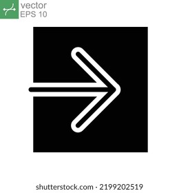Log in glyph icon. Login square arrow simple sign for website and mobile app. Approach symbol, Entry and input, authorization logo solid flat sign vector illustration design on white background EPS 10