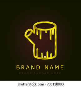 Log golden metallic logo