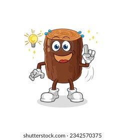 the log got an idea cartoon. mascot vector