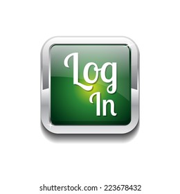 log In Green Vector Icon Button