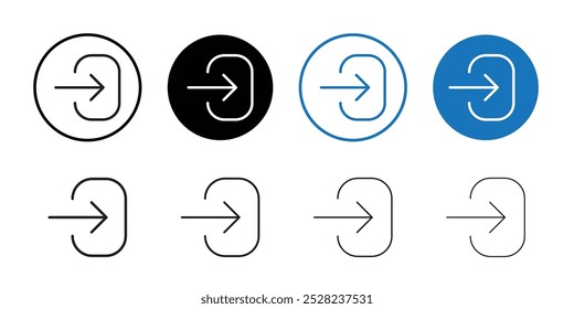 Icono de Iniciar sesión Vector de contorno en blanco y negro