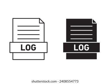 archivo de registro � colección o conjunto de iconos de esquema. archivo de registro Arte de línea vectorial delgada