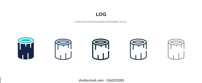 log icon in different style vector illustration. two colored and black log vector icons designed in filled, outline, line and stroke style can be used for web, mobile, ui