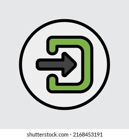 Log in icon in filled line style about user interface, use for website mobile app presentation