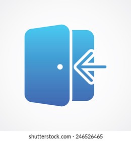 Log in icon in flat style