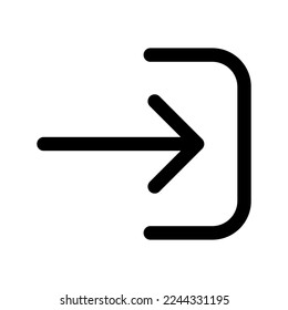 Log in icon line isolated on white background. Black flat thin icon on modern outline style. Linear symbol and editable stroke. Simple and pixel perfect stroke vector illustration.