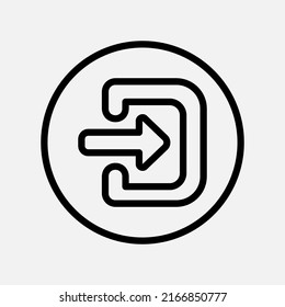 Icono de inicio de sesión en el estilo de línea sobre la interfaz de usuario, uso para presentación de aplicaciones móviles del sitio web