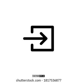 log in icon outline vector design