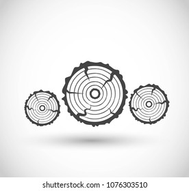 Log icon, sawmill vector