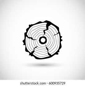 Log icon, sawmill vector