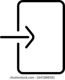 Log in icon. Simple line icon no fill for apps and websites
