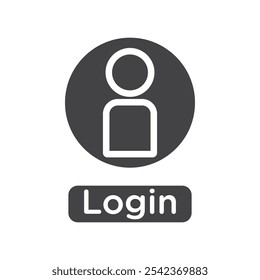 Log in icon Symbol mark in filled style