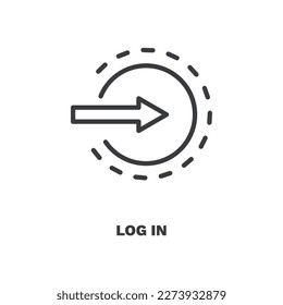 icono de inicio de sesión. Icono de inicio de sesión de línea delgada de la colección de inteligencia artificial. Vector de contorno aislado en fondo blanco. El símbolo de inicio de sesión modificable se puede usar en web y móvil