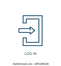 Loggen Sie sich ein Symbol ein. Dünne lineare Login-Umrisssymbol einzeln auf weißem Hintergrund. Line Vektor-Login-Zeichen, Symbol für Web und Mobile