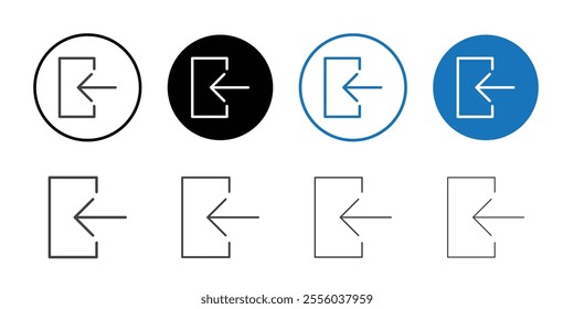 Log in icon Thin outline art symbol