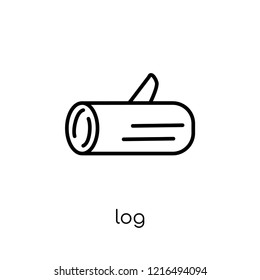log icon. Trendy modern flat linear vector log icon on white background from thin line collection, outline vector illustration