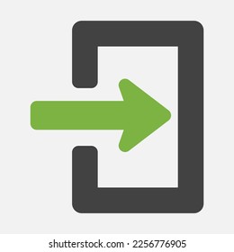 Log in icon vector illustration in flat style, use for website mobile app presentation
