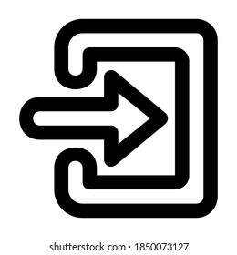 Log In icon vector illustration in line style for any projects, use for website mobile app presentation