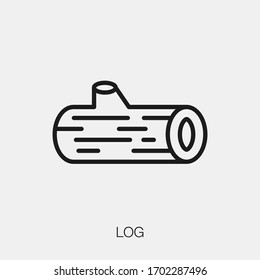 log icon vector. Linear style sign for mobile concept and web design. log symbol illustration. Pixel vector graphics - Vector.