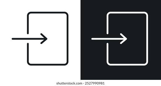 Conjunto de iconos de Vector de iconos de Iniciar sesión relleno negro y estilo delineado.