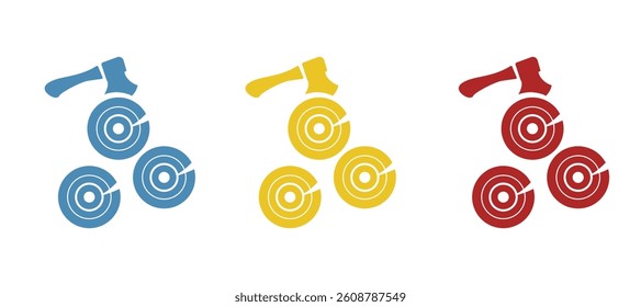 log icon, wood cutting, on a white background, vector illustration