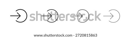Log in icons outline black vector design. Line with editable stroke.